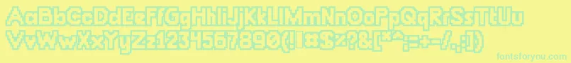 Chunkydunkoutlin Font – Green Fonts on Yellow Background