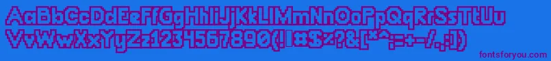 Chunkydunkoutlin Font – Purple Fonts on Blue Background