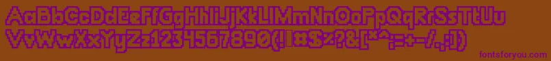 Chunkydunkoutlin Font – Purple Fonts on Brown Background