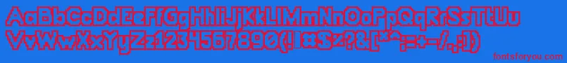 Chunkydunkoutlin Font – Red Fonts on Blue Background