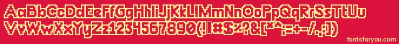 Chunkydunkoutlin Font – Yellow Fonts on Red Background