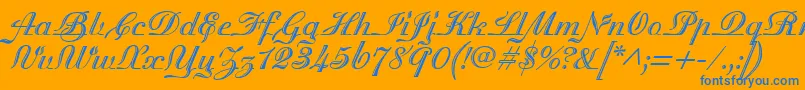 MadisonianEngraved Font – Blue Fonts on Orange Background