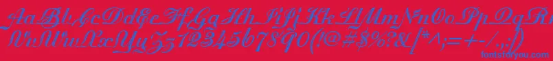 Шрифт MadisonianEngraved – синие шрифты на красном фоне