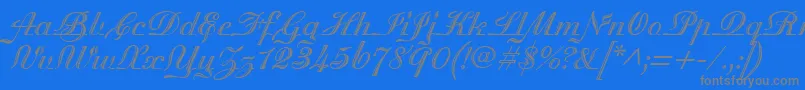 MadisonianEngraved-Schriftart – Graue Schriften auf blauem Hintergrund