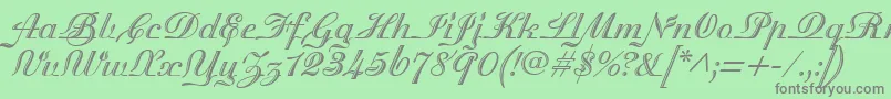 MadisonianEngraved-Schriftart – Graue Schriften auf grünem Hintergrund