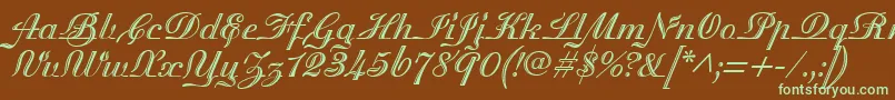 MadisonianEngraved Font – Green Fonts on Brown Background