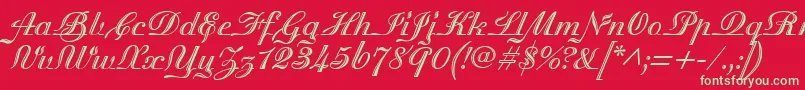 MadisonianEngraved Font – Green Fonts on Red Background