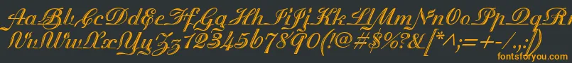 MadisonianEngraved-Schriftart – Orangefarbene Schriften auf schwarzem Hintergrund