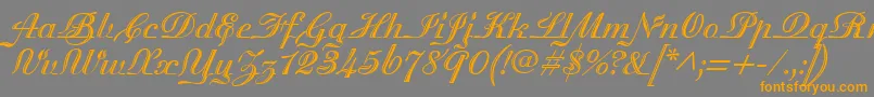 MadisonianEngraved-Schriftart – Orangefarbene Schriften auf grauem Hintergrund