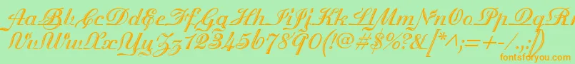 MadisonianEngraved Font – Orange Fonts on Green Background