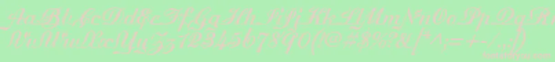 MadisonianEngraved-Schriftart – Rosa Schriften auf grünem Hintergrund