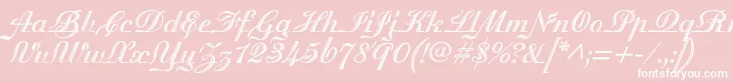 Weitere Informationen zur MadisonianEngraved-Schriftart MadisonianEngraved-Schriftart – Weiße Schriften auf rosa Hintergrund