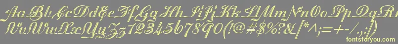 MadisonianEngraved-Schriftart – Gelbe Schriften auf grauem Hintergrund