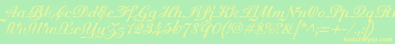 MadisonianEngraved-Schriftart – Gelbe Schriften auf grünem Hintergrund