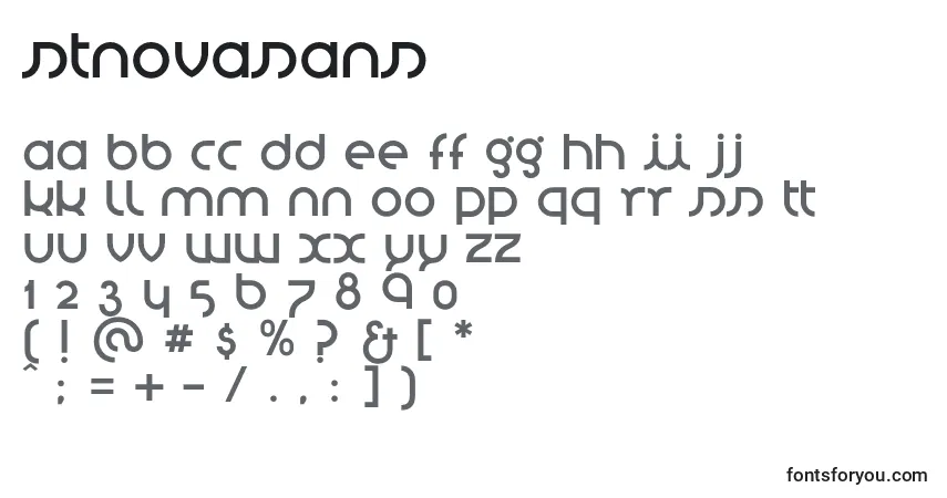 characters of stnovasans font, letter of stnovasans font, alphabet of  stnovasans font