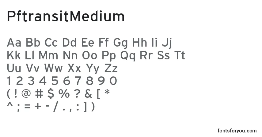 characters of pftransitmedium font, letter of pftransitmedium font, alphabet of  pftransitmedium font