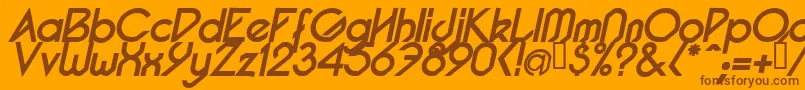 PacotillItalBold-Schriftart – Braune Schriften auf orangefarbenem Hintergrund