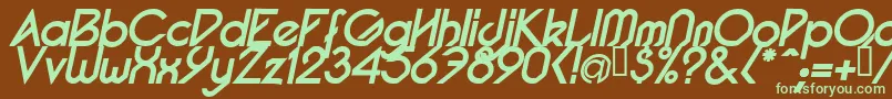 PacotillItalBold Font – Green Fonts on Brown Background