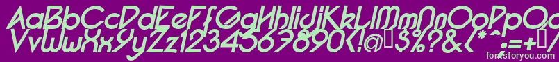 PacotillItalBold Font – Green Fonts on Purple Background