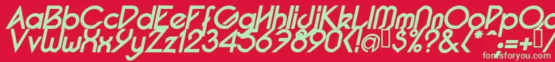 PacotillItalBold Font – Green Fonts on Red Background