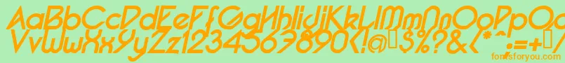 Czcionka PacotillItalBold – pomarańczowe czcionki na zielonym tle