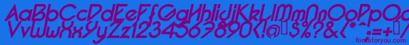 PacotillItalBold Font – Purple Fonts on Blue Background