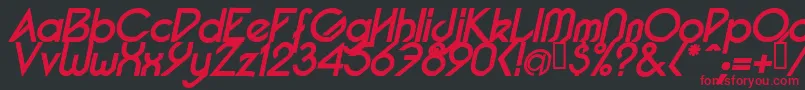 PacotillItalBold Font – Red Fonts on Black Background