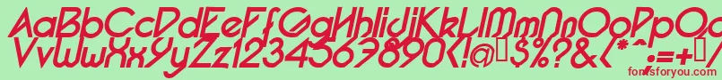 PacotillItalBold Font – Red Fonts on Green Background