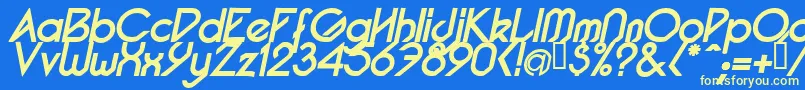 PacotillItalBold Font – Yellow Fonts on Blue Background