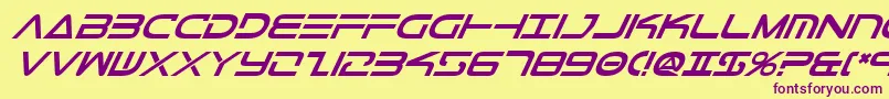 TeleMarinesBoldItalic Font – Purple Fonts on Yellow Background