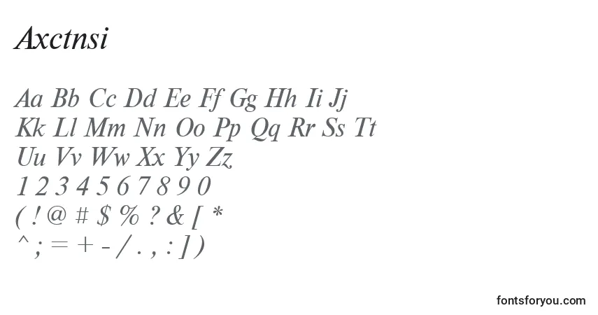 Schriftart Axctnsi – Alphabet, Zahlen, spezielle Symbole