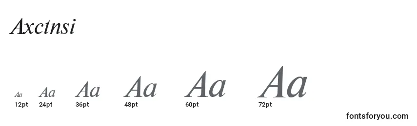 Размеры шрифта Axctnsi