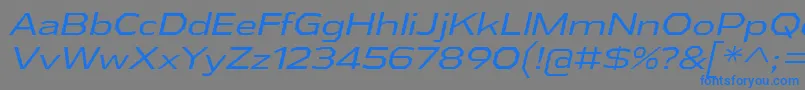 AthabascaExBkIt-Schriftart – Blaue Schriften auf grauem Hintergrund