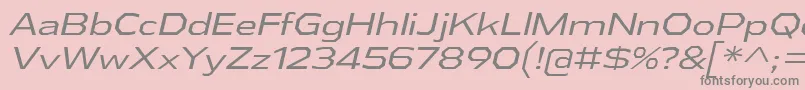AthabascaExBkIt-Schriftart – Graue Schriften auf rosa Hintergrund