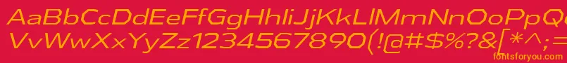 フォントAthabascaExBkIt – 赤い背景にオレンジの文字
