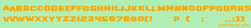 SfHollywoodHillsExtended Font – Orange Fonts on Green Background