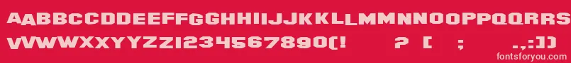 SfHollywoodHillsExtended Font – Pink Fonts on Red Background