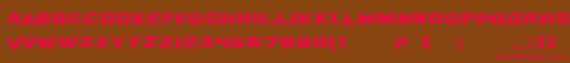 フォントSfHollywoodHillsExtended – 赤い文字が茶色の背景にあります。
