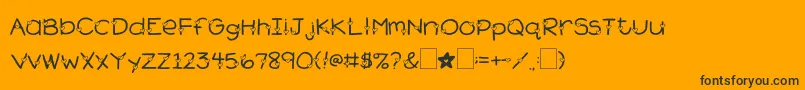 2peasHeartsDelight Font – Black Fonts on Orange Background