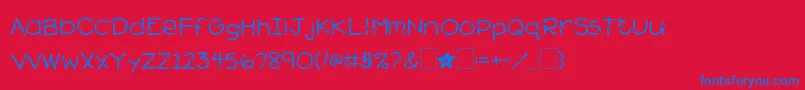 2peasHeartsDelight Font – Blue Fonts on Red Background