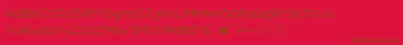 2peasHeartsDelight-fontti – ruskeat fontit punaisella taustalla