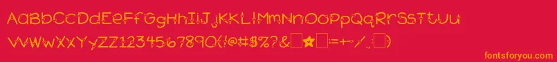 2peasHeartsDelight Font – Orange Fonts on Red Background