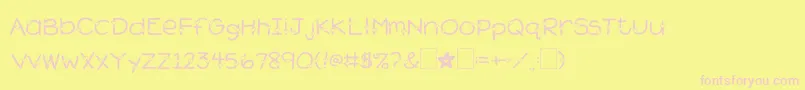 2peasHeartsDelight Font – Pink Fonts on Yellow Background