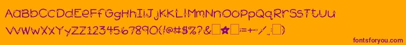 2peasHeartsDelight Font – Purple Fonts on Orange Background