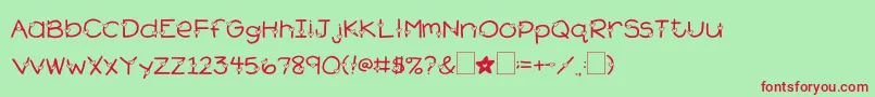 2peasHeartsDelight Font – Red Fonts on Green Background
