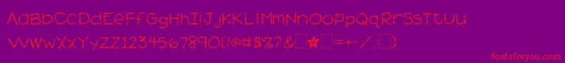 2peasHeartsDelight Font – Red Fonts on Purple Background