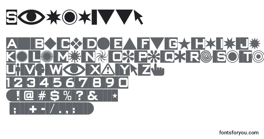 A fonte Swish ffy – alfabeto, números, caracteres especiais