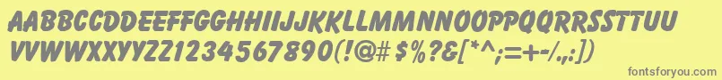 BatavinRegular Font – Gray Fonts on Yellow Background