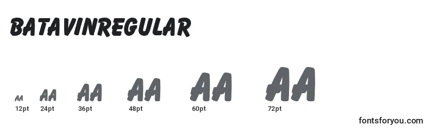 BatavinRegular Font Sizes