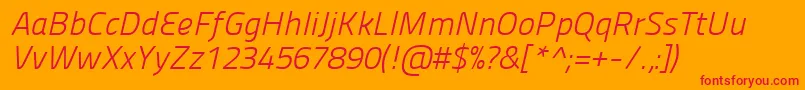 Panefresco250wtitalic Font – Red Fonts on Orange Background